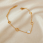 Preview: Blume Edelstahl Gold Farbe Charm Armbänder