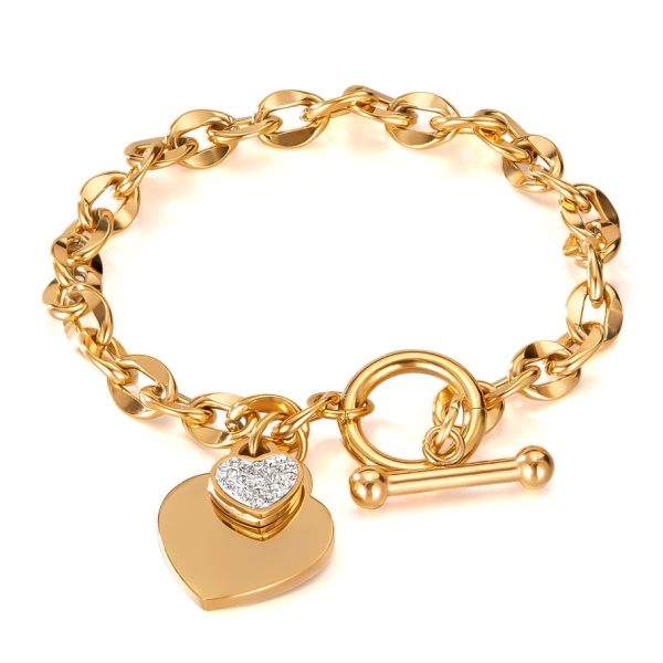 Herz-Armband aus Edelstahl für Damen