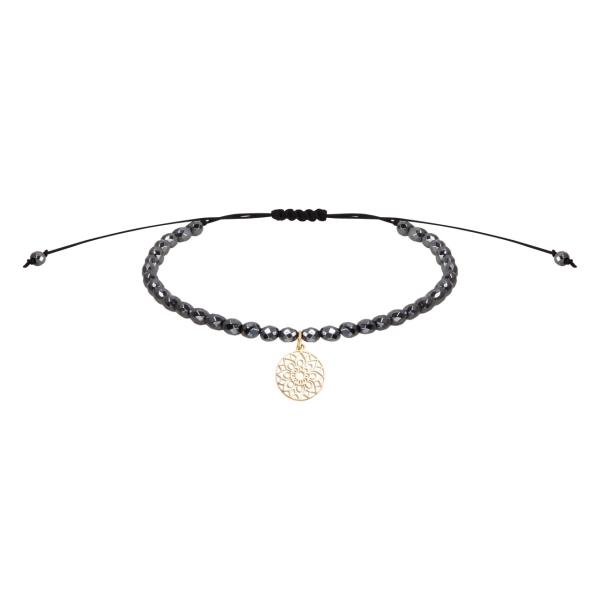 Preview: Armband - "Beauty of nature" - vergoldet - Hämatit - Mandala des Glücks