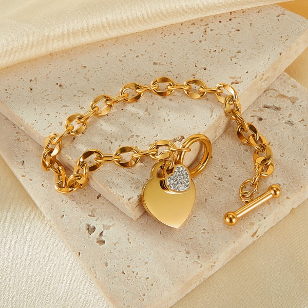 Herz-Armband aus Edelstahl für Damen