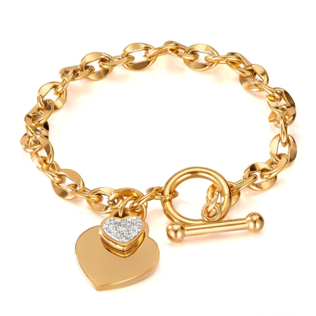 Herz-Armband aus Edelstahl für Damen