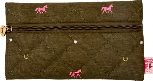 Allzwecktäschchen mit Pferdchen, oliv