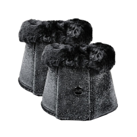 EQuest Hufglocke Premium schwarz Glitzer,Gr L