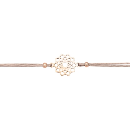 Armband - "Be Happy" - rosévergoldet - Blume