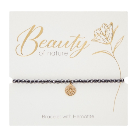 Armband - "Beauty of nature" - vergoldet - Hämatit - Mandala des Glücks