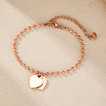 Simple Heart Edelstahl Damen-Perlenarmbander