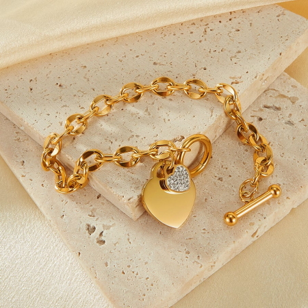 Herz-Armband aus Edelstahl für Damen